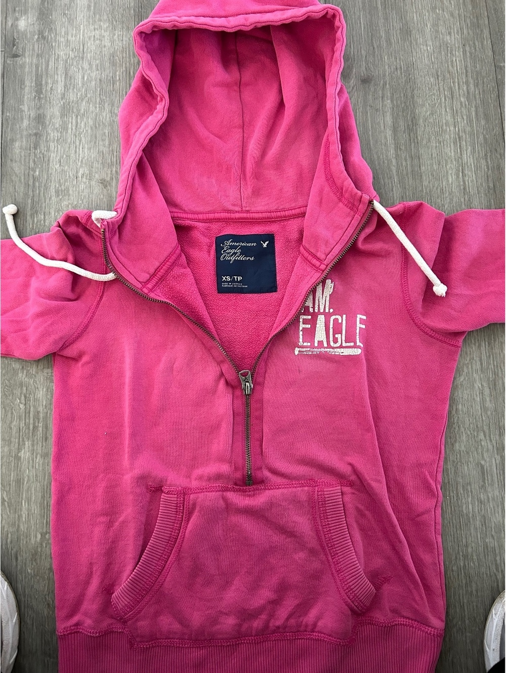 Y2K American Eagle Hot Pink Quarter Zip Hoodie XS